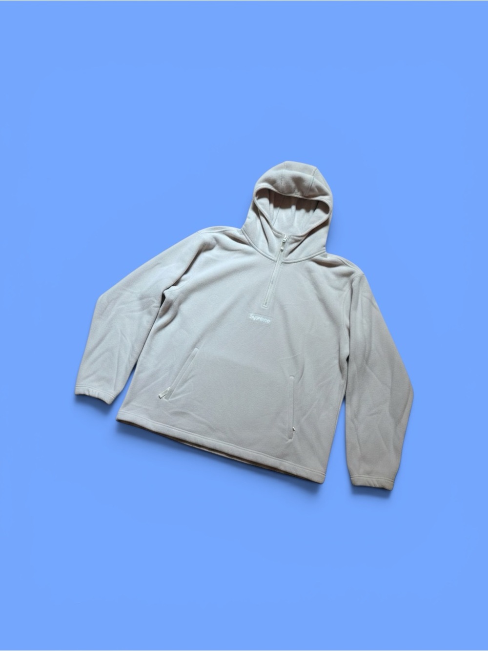 Supreme Cream Faecmask Half-Zip Hoodie